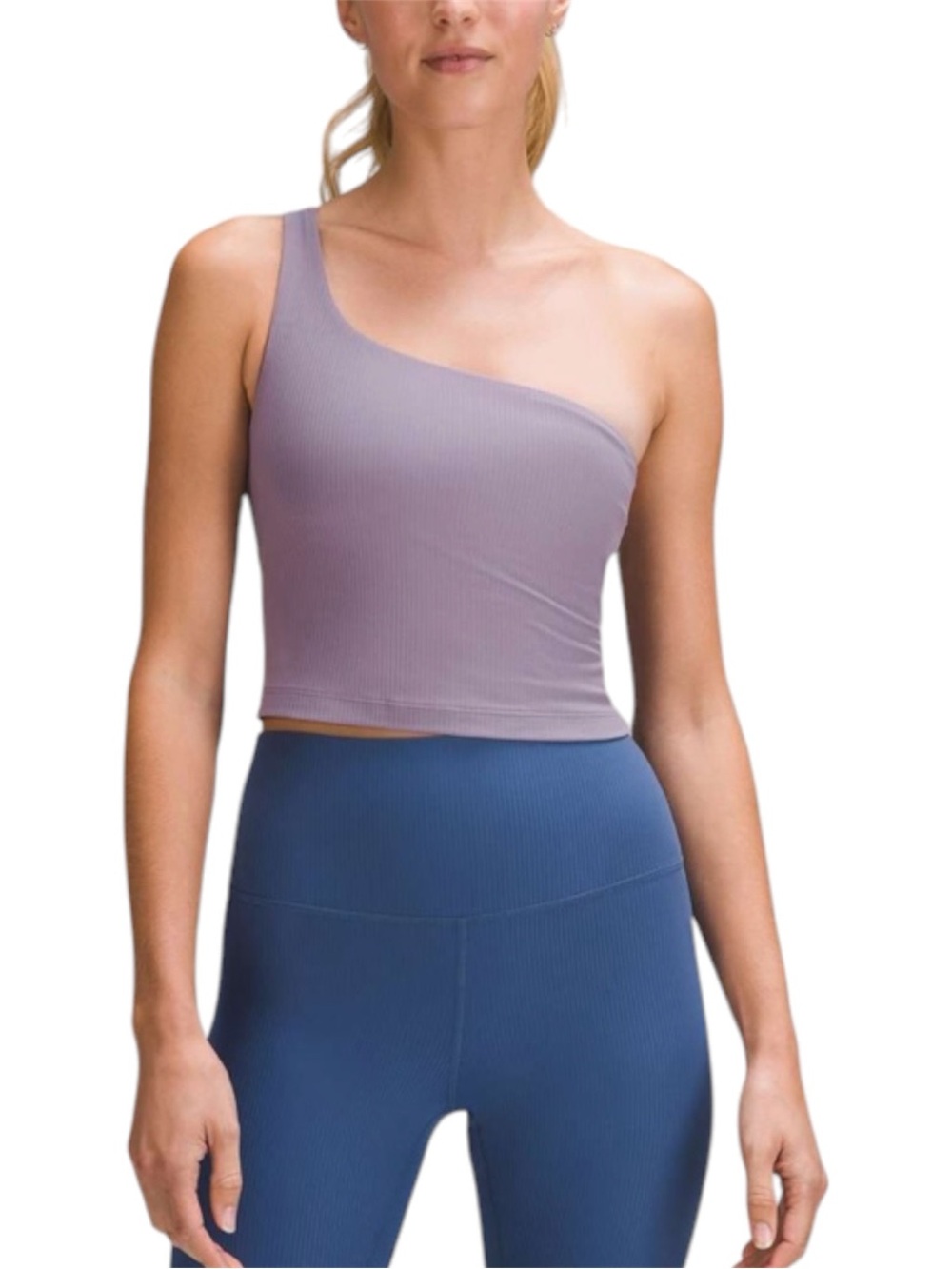 Lululemon Ribbed Nulu Asymmetrical Yoga Tank Top Purple Ash Size 4